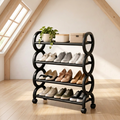 Zapatero Organizador Negro Con Ruedas - Selinna
